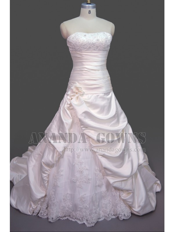 Wedding Dress With Charming Hand Made Flowers